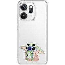 LOTUS GOLD Oppo Reno 14 Uyumlu Baby Yoda Stitch Desenli Şeffaf Telefon Kılıfı