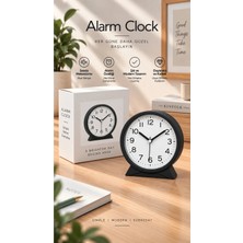 Emores Modern Alarmlı Yuvarlak Masa Saati 12*13*5 cm