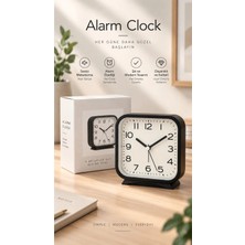 Emores Moder Alarmlı Kare Masa Saati 12*13*5 cm