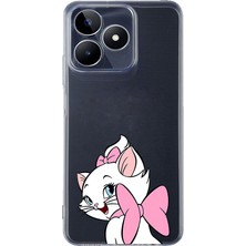 LOTUS GOLD Realme C53 Uyumlu Sevimli Kedi Desenli Şeffaf Telefon Kılıfı