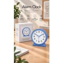 Emores Modern Alarmlı Yuvarlak Masa Saati 12*13*5 cm