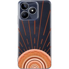 LOTUS GOLD Realme C53 Uyumlu Güneş Desenli Şeffaf Telefon Kılıfı