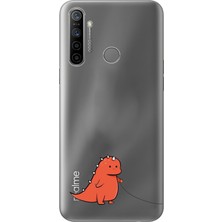 LOTUS GOLD Realme 5i/6i/c3 Uyumlu Sevimli Dinozor Desenli Şeffaf Telefon Kılıfı