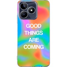 LOTUS GOLD Realme C53 Uyumlu Good Desenli Şeffaf Telefon Kılıfı