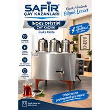 Safir Çay Kazanları Safir 3 Demlikli Tam Otomatik Ofistipi Inoks Çay Kazanı Sadece Elektrikli Bürotipi Inox Çay Makinesi Inox Çay Kazanı