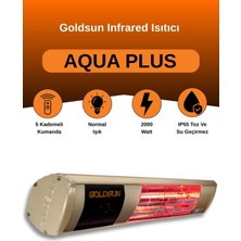Goldsun Aqua Plus 2000 Watt GSA20P Kumandalı Suya Dayanıklı Elektrikli Infrared Isıtıcı-Bej