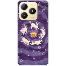 LOTUS GOLD Realme C61/C63 Uyumlu Tavşanlar Desenli Şeffaf Telefon Kılıfı