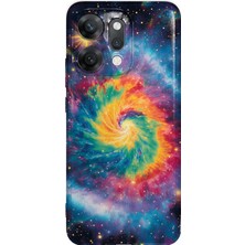 LOTUS GOLD Oppo Reno 14 Uyumlu Gökkuşağı Galaksi Desenli Şeffaf Telefon Kılıfı