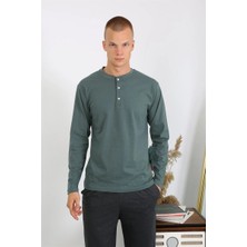 Beruflic Erkek Penye Uzun Kol Pijama Takımı Haki Under Moda
