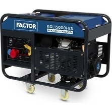 Factor KGL15000FE3 13.75KVA Benzinli Ipli - Marşlı Trifaze Jeneratör