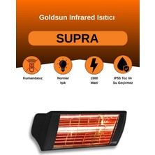 Goldsun Supra 1500 Watt GSS15 Kumandasız Suya Dayanıklı Elektrikli Infrared Isıtıcı-Siyah