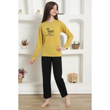 Çamaşır Kenti Kız Çocuk Penye Pijama Takım Sarı