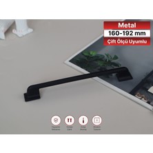 Red Level Duru Siyah Metal 160-192 mm Modern Kulp Modelleri Mutfak Dolap Çekmece Mobilya Kulbu