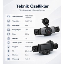 Hiltech Araç Içi 5 Kameralı Wifi Kayıt Kamerası 2.0 Inç Ekran Full Hd 1080P 170° Geniş Açı