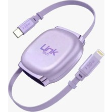 LinkTech KN02 Hızlı 30W Tip-C - Lightning Manyetik Geri Çekilebilir Şarj Kablosu