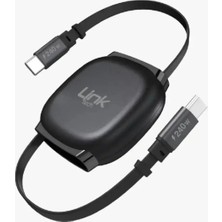 LinkTech KN01 Süper Hızlı 240W Tip-C - Tip-C Manyetik Geri Çekilebilir Şarj Kablosu