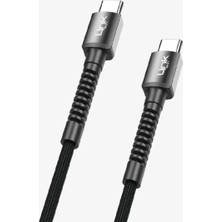 LinkTech K597 Safe 3000MM Metal Başlı Örgülü Tip-C Tip-C Şarj Kablosu