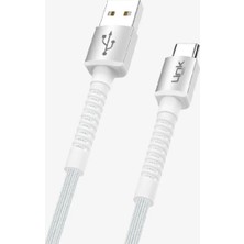 LinkTech K552 Safe 3A Örgülü Metal Başlı USB Tip-C Şarj Kablosu