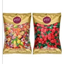 Elit Çikolata Elit Çilek Dolgulu ve Karışık Meyve Dolgulu Şeker 2 kg