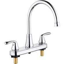 Innova PF6007-CH-WS Morganite 20,32 cm Iki Kulplu Mutfak Bataryası Kolay Kurulum Quicknut ve Yan Püskürtücü, Krom