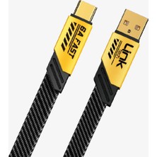 LinkTech K470 Mecha Stil 120CM 6A Usb-A → Tip-C Hızlı Şarj Kablosu