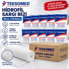 Teksomed Hidrofil Sargı Bezi 10 cm x 10 M Yumuşak Dokulu Yüksek Emici 30 Adet