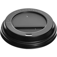 Packtory 14-16 Oz Sıcak Içecek Kapağı Siyah (90 mm Çap) 100 Adet