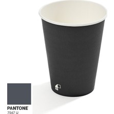 Packtory 14 Oz Single Wall Baskılı Karton Bardak Antrasit 50 Adet 50