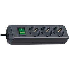 Brennenstuhl Eco-Line 5 Metre 3 Soketli Çocuk Korumalı Priz Anahtarlı Antasit Özellikli IP20 Lisanslı