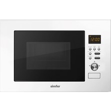 Simfer M2330 Ankastre Mikrodalga Fırın 800 W Beyaz Renk ve 23 Litre Kapasite ile Modern Tasarım