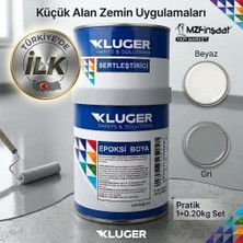 Mzf Kluger Çok Amaçlı Zemin Epoksi Boyası (1 kg + 0.2 kg Set) -Pratik Küçük Paket Hızlı Kuruyan Parlak Yüzey