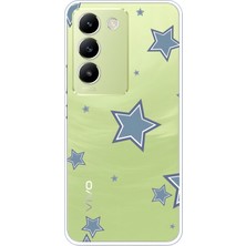 LOTUS GOLD Vivo V30 Lite Uyumlu Yıldız Desenli Şeffaf Telefon Kılıfı