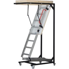 2mm Ahşap Alüminyum Katlanır Çatı Merdiveni 70 x 110 cm 12 Basamaklı Ergonomik Yapı ile Ev ve Bahçe Kullanımına Uygun