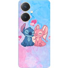 LOTUS GOLD Vivo Y27 Uyumlu Angel ve Stich Desenli Şeffaf Telefon Kılıfı