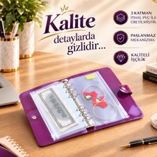 Asel Sanat Birikim Ajandasıbütçe Planlayıcı Cüzdan Birikim Cüzdanı Şeffaf Mor Mekanizmalı5 Şeffaf Dosyalı