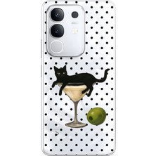 LOTUS GOLD Vivo Y29 4g Uyumlu Kedi Desenli Şeffaf Telefon Kılıfı