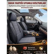 Mevas Favori Füme Serisi Renault Express İle Uyumlu Tam Set Oto Koltuk Kılıfı Arka Koltuk 2+1