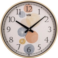 3 Adet Klik Simplex Duvar Saati 38 cm Dekoratif Bahar Desenli
