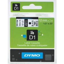4 Adet Dymo 45013 Etiket Plastik 12 mm x 7 M Siyah Beyaz