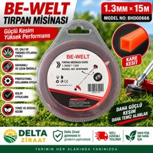 Be-Welt Kare Tırpan Misinası 1.3 mm x 15 Metre – BHD00667 – Profesyonel Çim Biçme Misinası