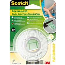 3 Adet 3m Scotch 110 Köpük Bant Çift Taraflı Yapışkan Bant 19 mm x 1.5 M