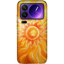 LOTUS GOLD Xiaomi 17 Pro Max Uyumlu Güneş Desenli Şeffaf Telefon Kılıfı