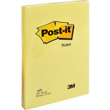 3M Post-it Post-It 659 Not Kağıdı 102 mm x 152 mm Sarı 100 Yaprak