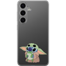 LOTUS GOLD Samsung Galaxy A14 Uyumlu Baby Yoda Stitch Desenli Şeffaf Telefon Kılıfı