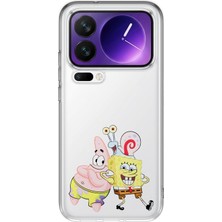 LOTUS GOLD Xiaomi 17 Pro Max Uyumlu Sünger Bob Desenli Şeffaf Telefon Kılıfı