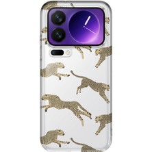 LOTUS GOLD Xiaomi 17 Pro Max Uyumlu Leopar Desenli Şeffaf Telefon Kılıfı