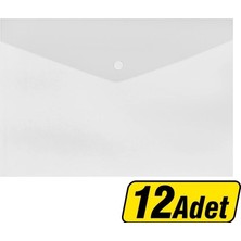 4 Adet Çıtçıtlı Evrak Dosyası A3 Şeffaf 12'li Paket