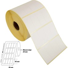 2 Adet Tanex Eco Termal Barkod Etiketi 20 mm x 40 mm 2 Rulo