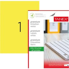 4 Adet Tanex TW-2000 Sarı Lazer Etiket 210 mm x 297 mm