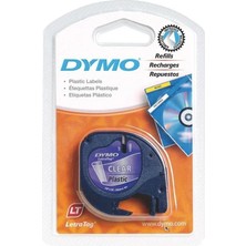 3 Adet Dymo Letratag Plastik Etiket 12 mm x 4 M Şeffaf